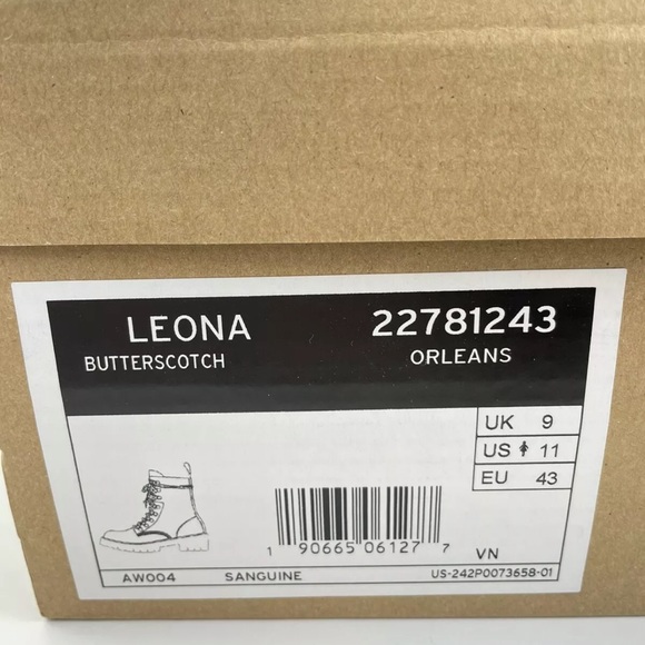 NEW Women’s Size 11 Dr Martens Leona Butterscotch Orleans 7-Eye Platform Boots - Picture 4 of 9